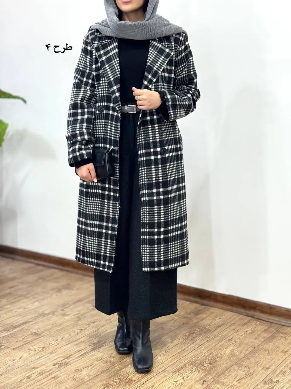 پالتو پشمی بلند آستردار شاهیکا